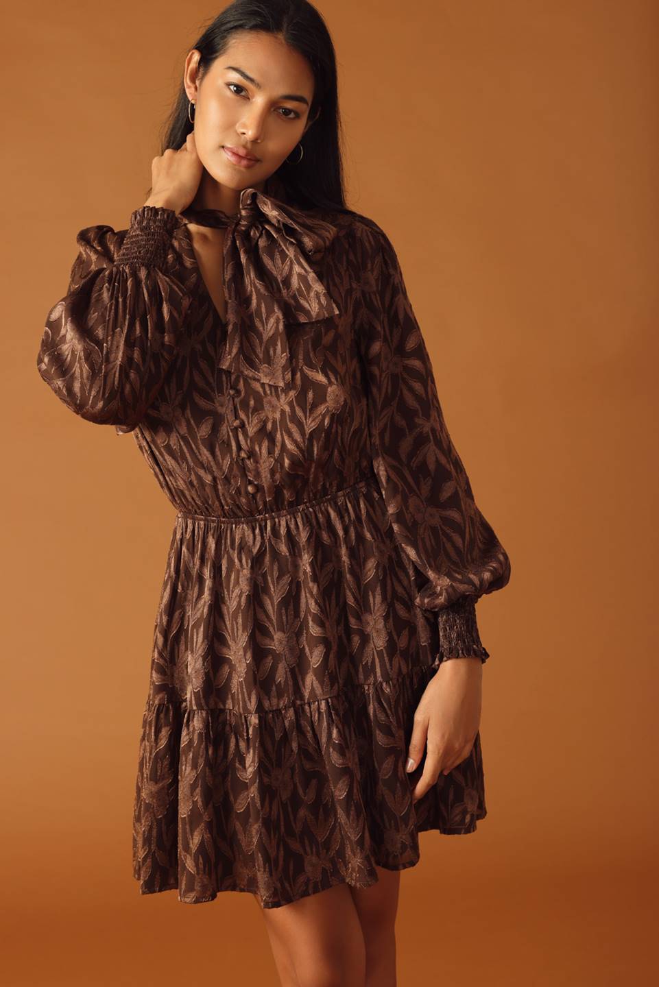 OPEN PATH ALMOND WOVEN MINI DRESS Flying Tomato